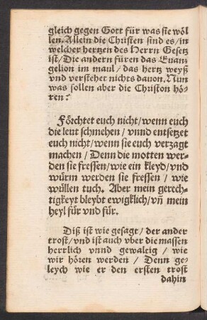 Förchtet euch nicht/ wenn euch die leut schmehen ...