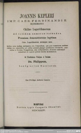Chilias Logarithmorum.