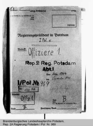 Personalangelegenheiten der Beamten im Offiziersrang