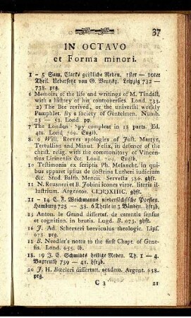 In Octavo et Forma minori.