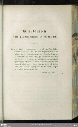 Grundlinien einer philosophischen Methodologie