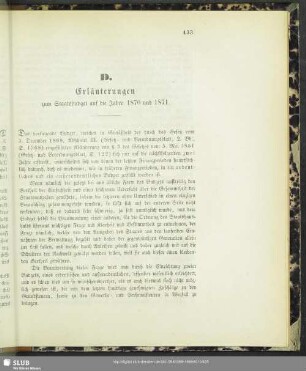 D. Erläuterungen zum Staatsbudget auf die Jahre 1870 und 1871