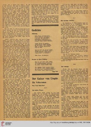 Der Kaiser von Utopia, [14] : Ein Volksroman