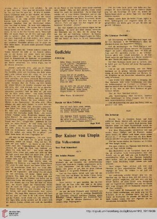 Der Kaiser von Utopia, [14] : Ein Volksroman