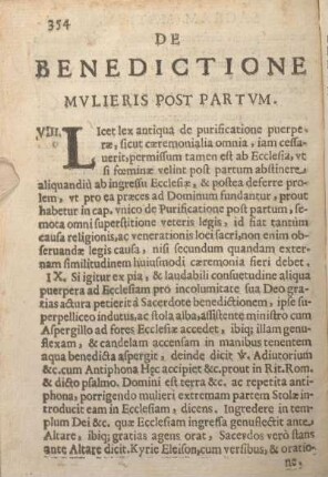 De Benedictione Mvlieris Post Partvm.