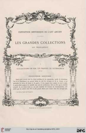 4: Exposition historique de l'art ancien, [1] : Les grandes collections au Trocadéro. Collections de MM. les barons de Rothschild