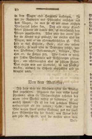 Von dem Aderlassen:
