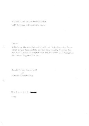 Schriftliche Hausarbeit zur Facharbeiterprüfung