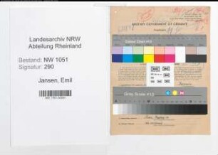 Entnazifizierung Emil Jansen , geb. 14.10.1901 (Kaufmann)