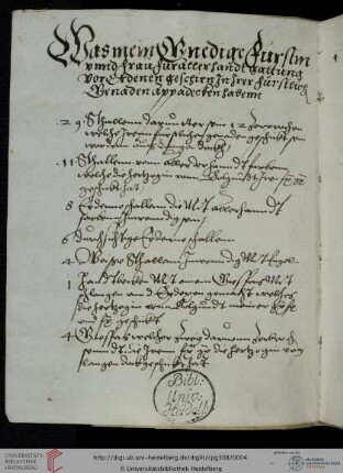 Inventar des irdenen Apothekengeschirrs Pfalzgräfin Elisabeths von Pfalz-Lautern