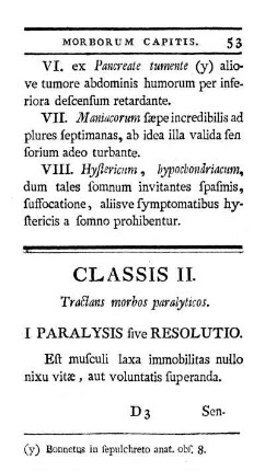 Classis II. Tractans morbos paralyticos.