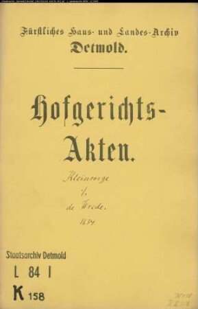 Kleinsorge, Christian und Eberhard zu Werl gegen Johann de Wrede zu Steinbeck - Schuldforderung