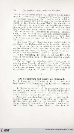 Vom mechanischen und chemischen Steindruck