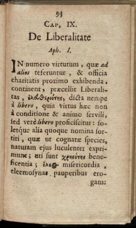 Cap. IX. De Liberalitate.
