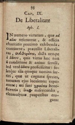 Cap. IX. De Liberalitate.