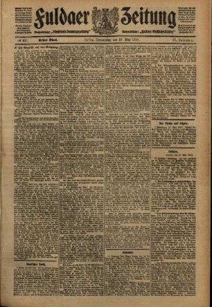 Erste Ausgabe vom Donnerstag, den 12. Mai 1910.