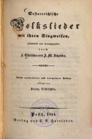 Oesterreichische Volkslieder mit ihren Singweisen