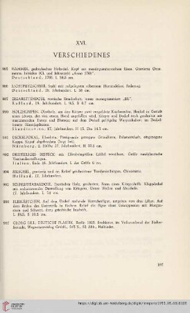 XVI. Verschiedenes (Nr. 985-997)