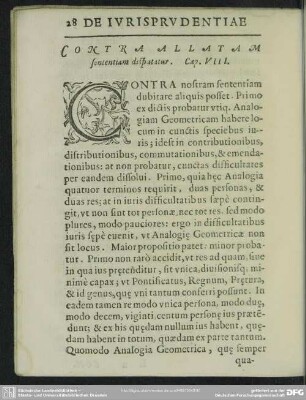 Contra Allatam sententiam disputatur. Cap. VIII.