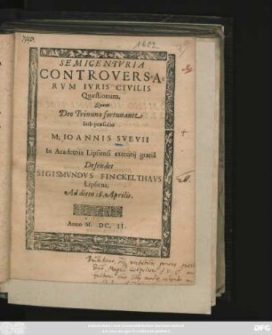 Semicenturia Controversarum Iuris Civilis Quaestionum