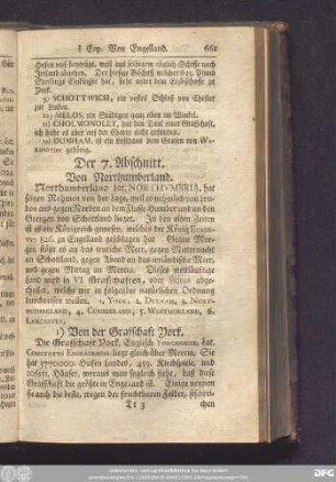 Der 7. Abschnitt. Von Northumberland.