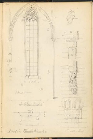 Franziskaner-Klosterkirche, Berlin: Details (aus: Skizzen- und Fotoalbum 1)