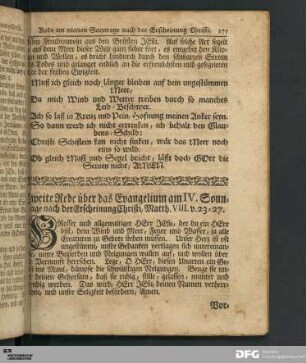 Zweite Rede über das Evangelium am IV. Sonntage nach der Erscheinung Christi