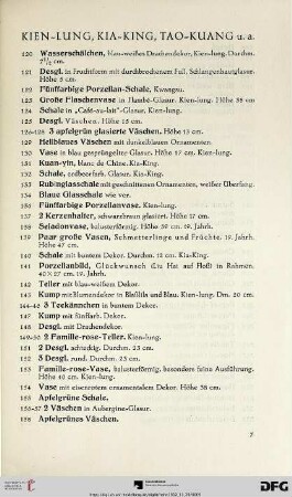 Kein-Lung, Kia-King, Tao-Kuang u.a. (Nr. 120-164)