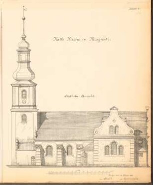 Katholische Kirche, Mogwitz: Südliche Ansicht 1:100
