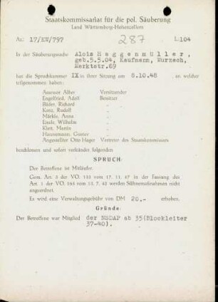 Haggenmüller, Alois