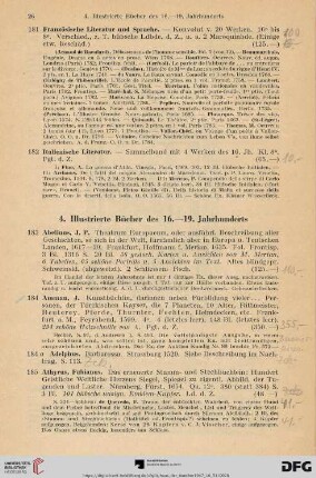 4. Illustrierte Bücher des 16.- 19. Jahrhunderts (Nr. 183- 258)