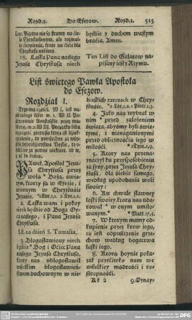 List swietego Pawła Apostoła do Efezow