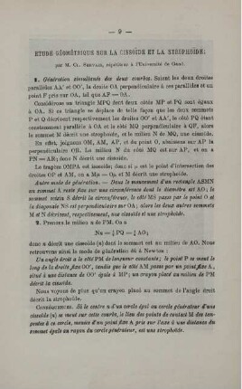 ETUDE GÉOMÉTRIQUE SUR LA CISSOIDE ET LA STROPHOIDE.