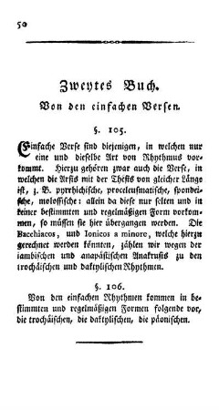 Zweytes Buch. Von den einfachen Versen.