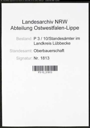 Sterberegister Standesamt Oberbauerschaft