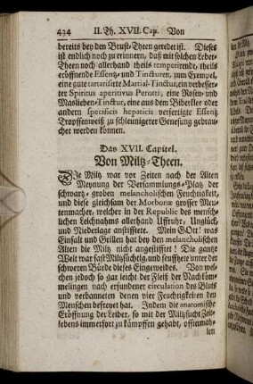 Das XVII. Capitel. Von Miltz-Theen.