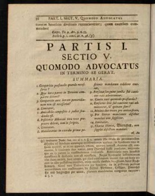 56-72, Sectio V. Quomodo Advocatus in Termino se gerat.