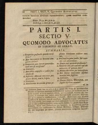 56-72, Sectio V. Quomodo Advocatus in Termino se gerat.