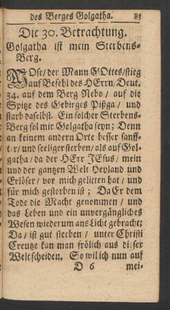 Die 30. Betrachtung. Golgatha ist mein Sterbens-Berg.