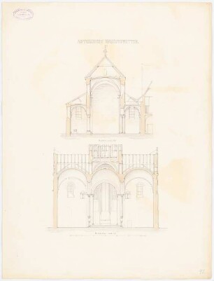 Abteikirche Knechtsteden, Dormagen Wiederaufbau: Durchschnitt1 A-B, C-D