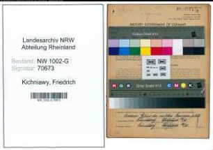 Entnazifizierung Friedrich Kichniawy, geb. 19.01.1881 (Stellmacher)