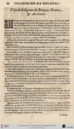 [Vita di Pellegrino da Bologna, Pittore & Architetto – Vita di Marco Tullio, Pittore]