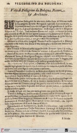 [Vita di Pellegrino da Bologna, Pittore & Architetto – Vita di Marco Tullio, Pittore]