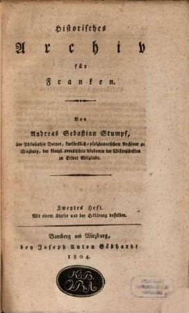 Historisches Archiv für Franken, 2. 1804