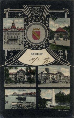 Postkartensammlung Weis mit Ansichten Karlsruhes. Karlsruhe