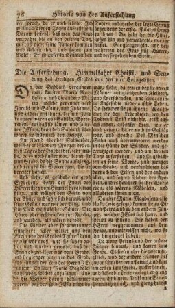 Die Auferstehung, Himmelfahrt Christi, und Sendung des Heiligen Geistes aus den vier Evangelisten.