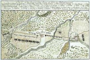 WHK 22 Österreichischer Sukzessionskrieg 1740-1748 bis zum Aachener Frieden: Plan des Feldlagers der kaiserlichen Armee bei Graben-Neudorf, 1744