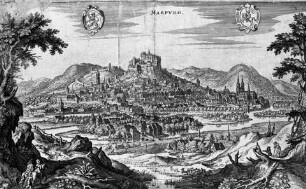 Topographia Hassiae — Ansicht der Stadt Marburg