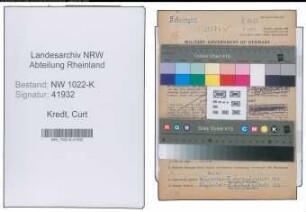 Entnazifizierung Curt Kredt , geb. 28.07.1902 (Verwaltungsangestellter)
