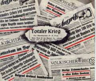 Reich bebilderte Abwurf-Flugschrift der Alliierten zu den Folgen des "totalen Krieges" für Deutschland